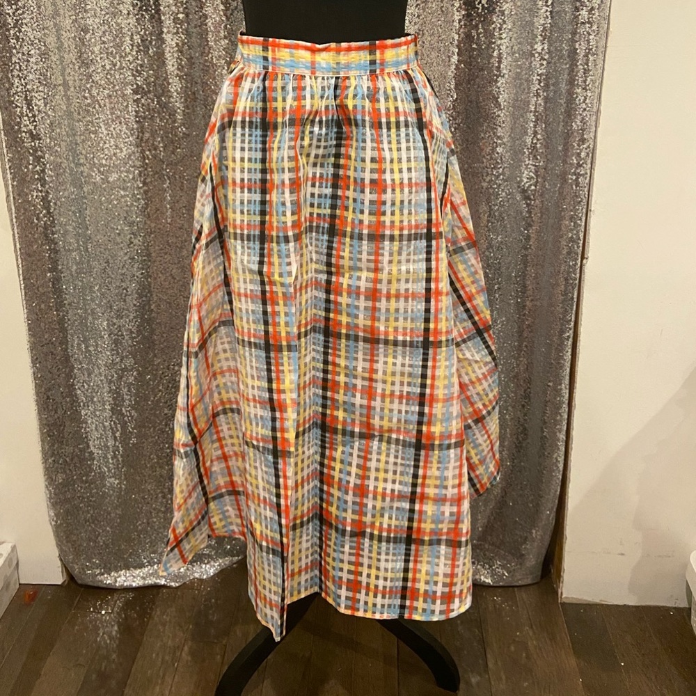 Sheer plaid skirt